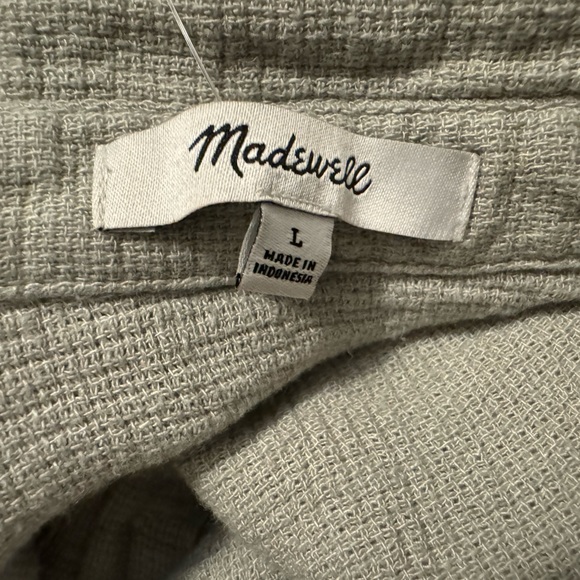Madewell Breezewoven Beachside Shirttail Top in Ashen Sage in Size Large - Picture 5 of 5